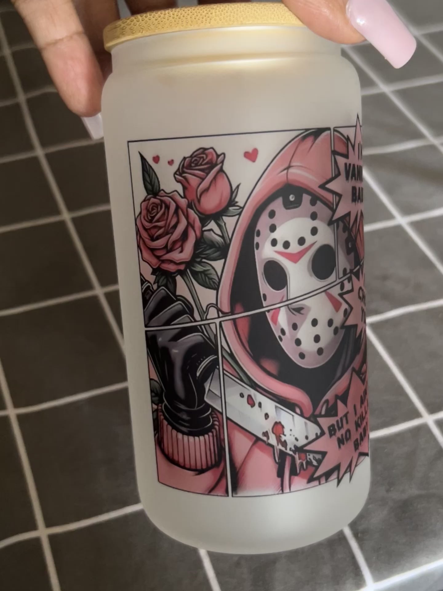 Im Vanilla Baby 16oz frosted glass cup
