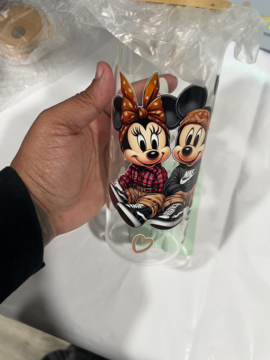 Old School Mouse Love Glass Cups
