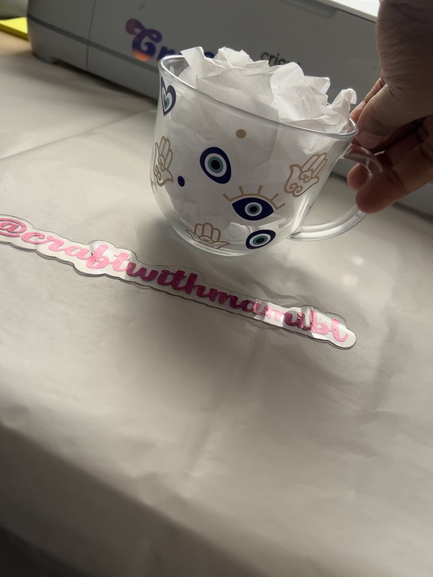 Taza de té o café con forma de mal de ojo