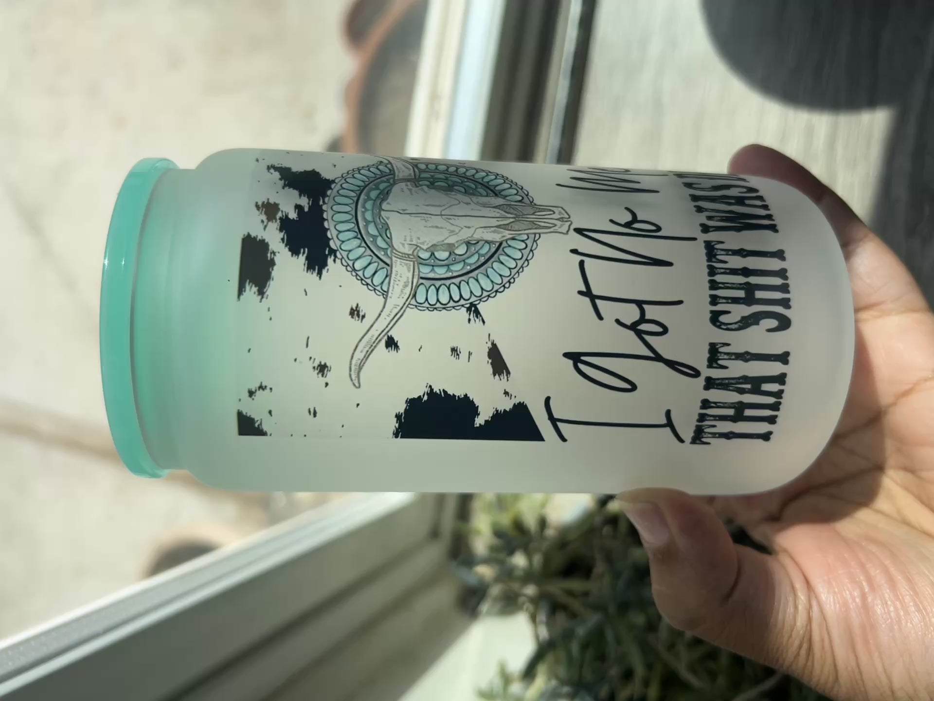 I got no Mercy 16oz frosted glass cup
