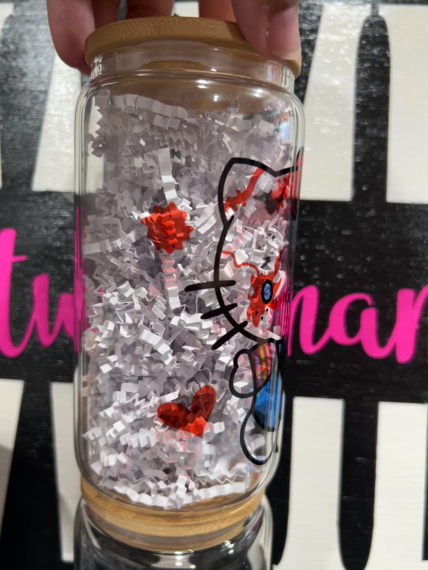 Horror Kitty 16oz Glass Can