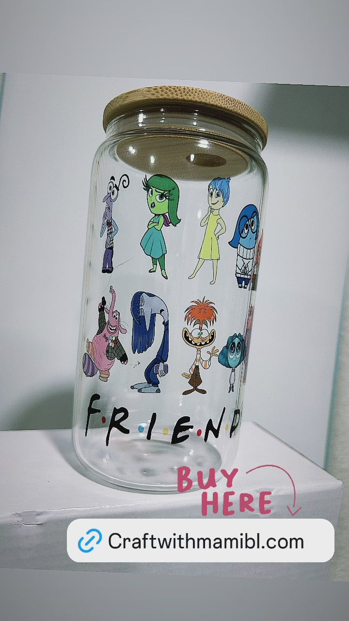 Emotion Friends 16oz Glass Cup