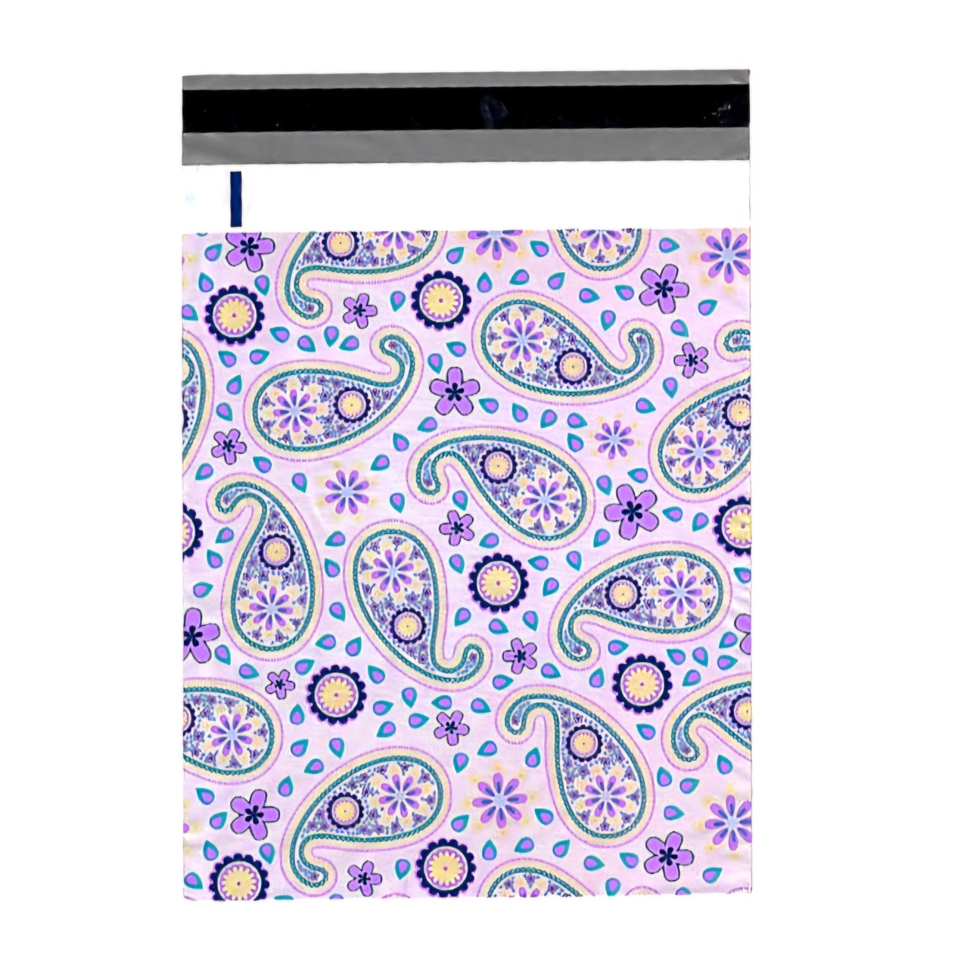Purple Paisley Poly Mailers Size 10x13 Colorful Shipping Bags