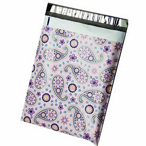 Purple Paisley Poly Mailers Size 10x13 Colorful Shipping Bags
