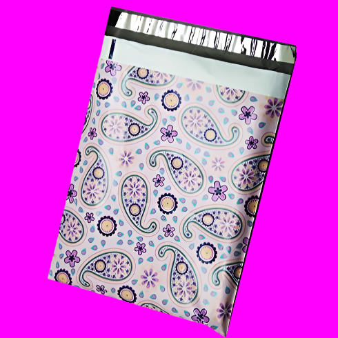 Purple Paisley Poly Mailers Size 10x13 Colorful Shipping Bags