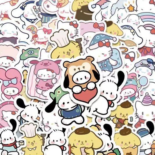 100pcs Sanrio Stickers - Cute Notebook & Ledger Decoration