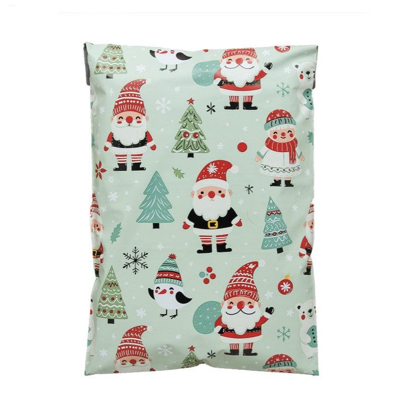 Santa Poly Mailers Size 7.5x10.5 Woodland Christmas Shipping Bags