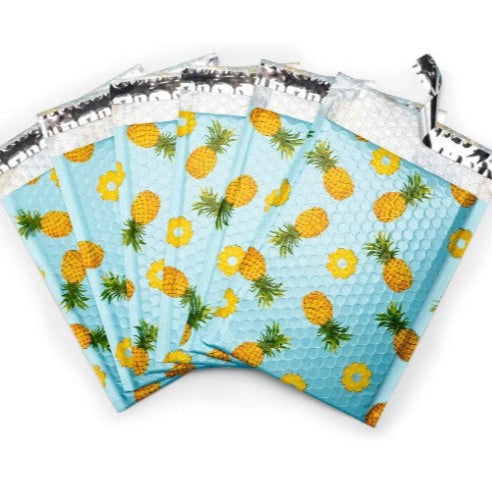 Tropical Blue Bubble Mailers Size 4x8 Padded Shipping Bags