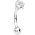 5/16 Clear CZ Gem Fashionista Curved Eyebrow Rook Earring